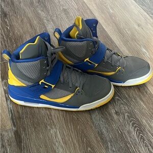 Jordan Kids Sneakers in Gray, Blue, and Yellow
